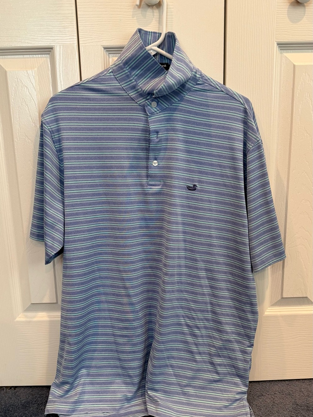 Southern Marsh Blue & Mint Striped Short-Sleeve Polo